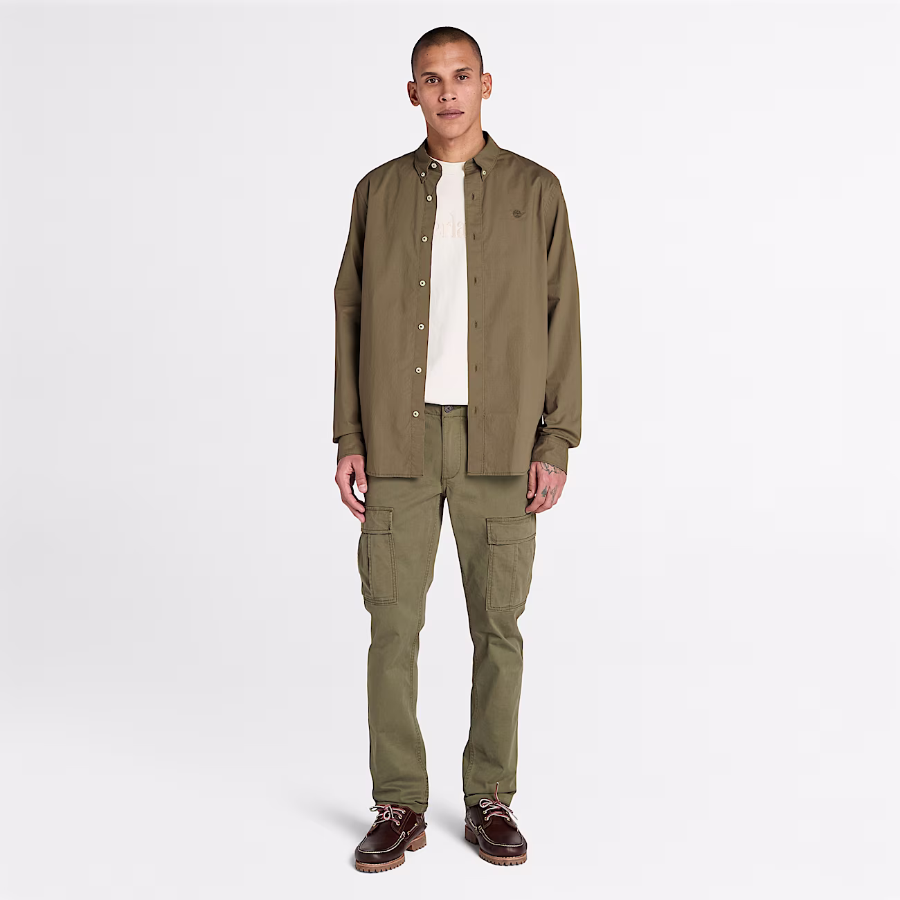 CAMISA MASCULINO TIMBERLAND LONG SLEEVE STRETCH POPLIN SHIRT